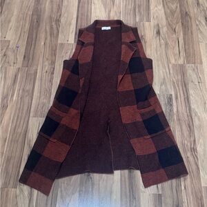 Active USA Rust and Black Plaid Vest